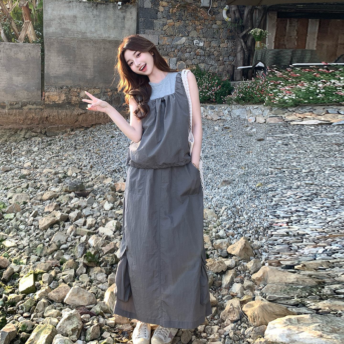 巨好看休闲风三件套女2026夏季新款松弛感简约马甲背心半身裙套装