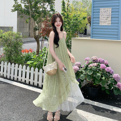 夏季吊带A字显瘦长款连衣裙