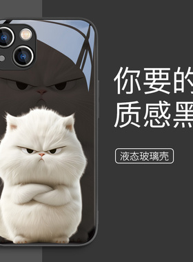 卡通橘猫创意适用neo5vivoIQ0012手机壳新款neo8手机套镜面玻璃壳IQ0011pro镜头全包neo7硅胶5S软防摔高级感