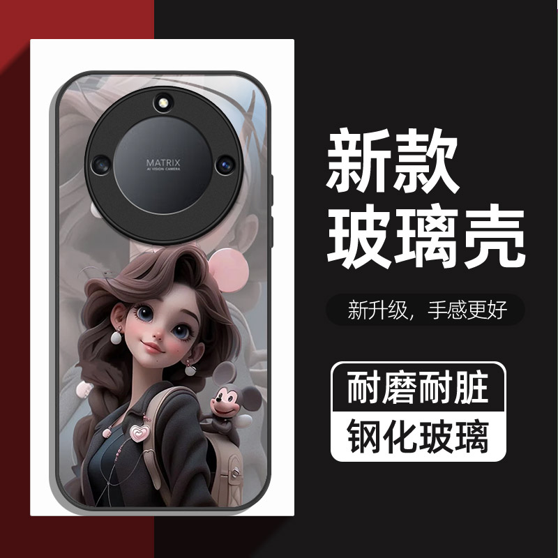 可爱创意女孩全包防摔钢化玻璃壳