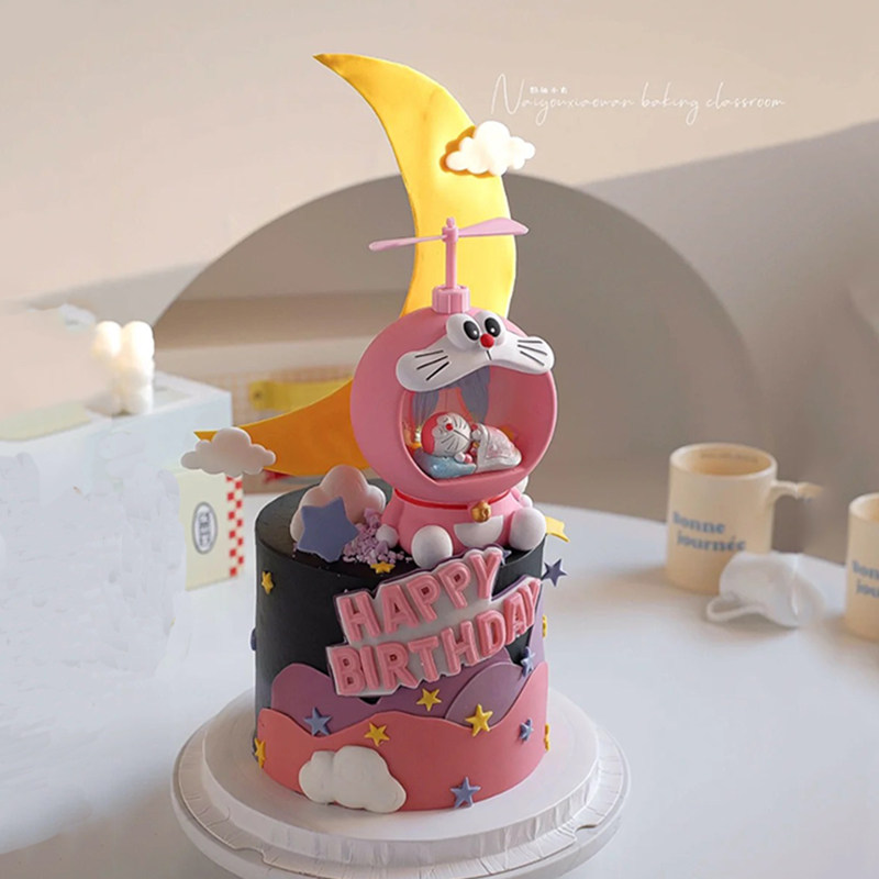 哆啦A梦摆件生日蛋糕装饰摆件