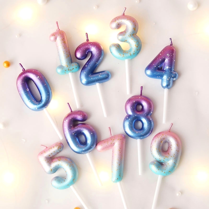 数字蜡烛生日蛋糕装饰摆件插件