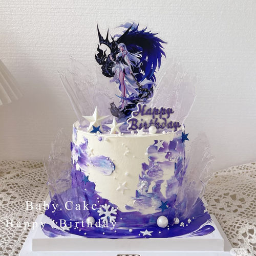 二次元圣采儿生日蛋糕装饰插牌