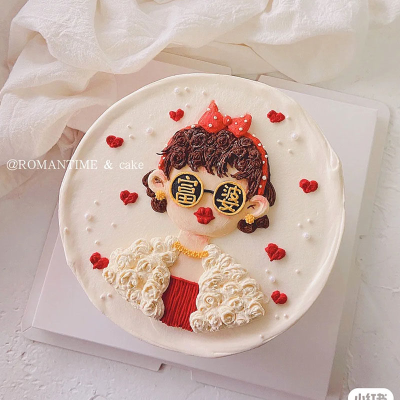 ins软胶奶茶钞票富婆蛋糕烘焙装饰摆件女生姐妹生日祝福蛋糕装饰