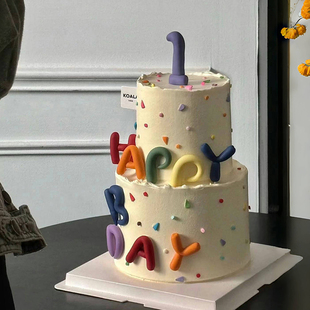 儿童一周岁蛋糕装饰气球数字HB硅胶模具男孩女孩生日甜品台插件