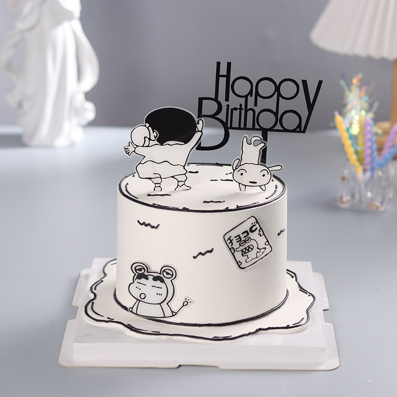 二次元蜡笔小新生日蛋糕装饰