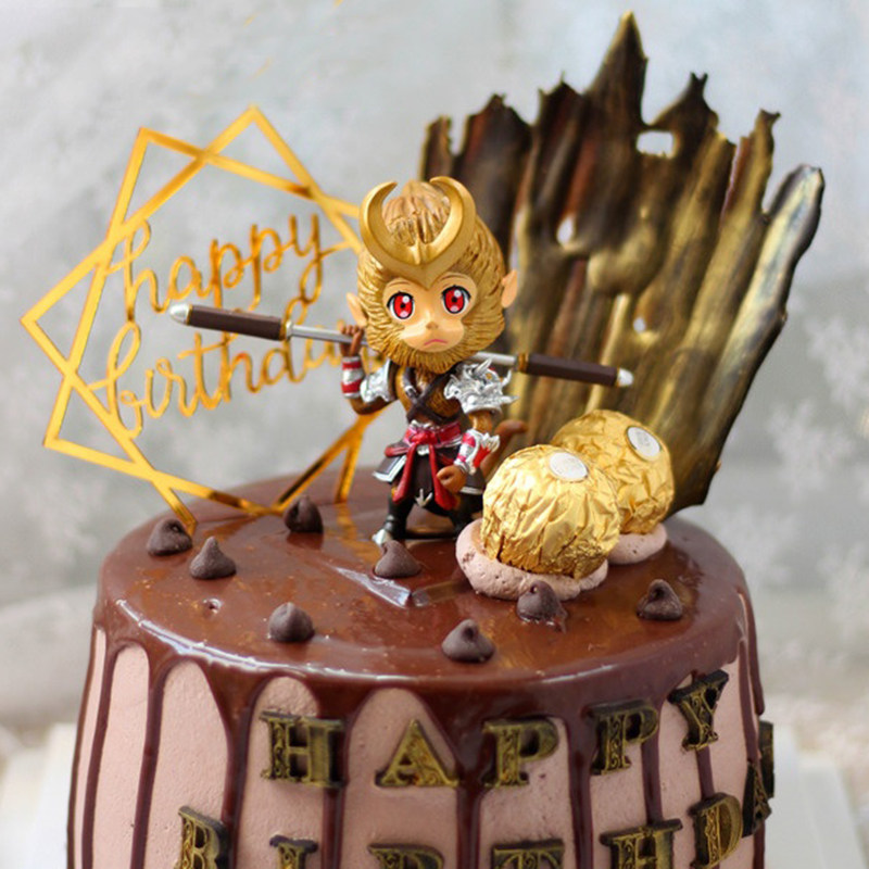 美猴王手办派对甜品台烘焙摆件 王者人物孙悟空齐天大圣蛋糕装饰