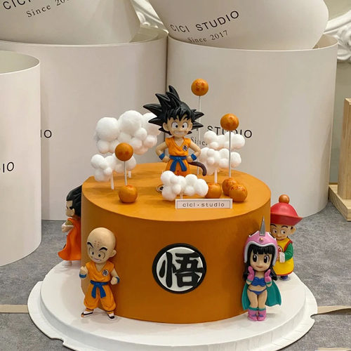 网红烘焙生日蛋糕装饰摆件Q七龙珠孙悟空生日甜品台派对玩偶手办