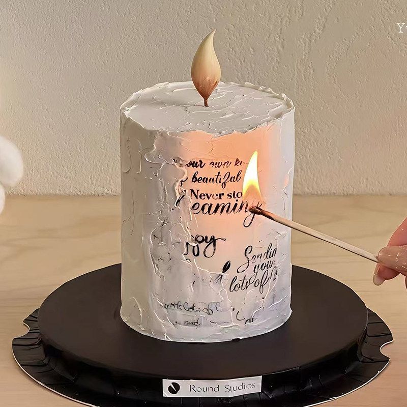 网红水滴小火苗生日蛋糕装饰
