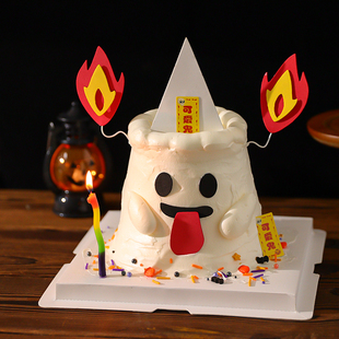 万圣节可爱鬼蛋糕装饰插件长舌鬼搞怪万圣夜主题甜品烘焙装饰配件