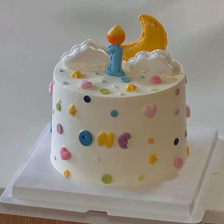 多巴胺小女孩周岁生日蛋糕装饰