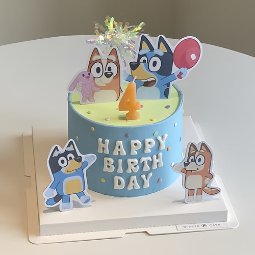 布鲁伊儿童生日蛋糕装饰插件宾果狗狗烘焙装饰插牌宝宝派对装饰品