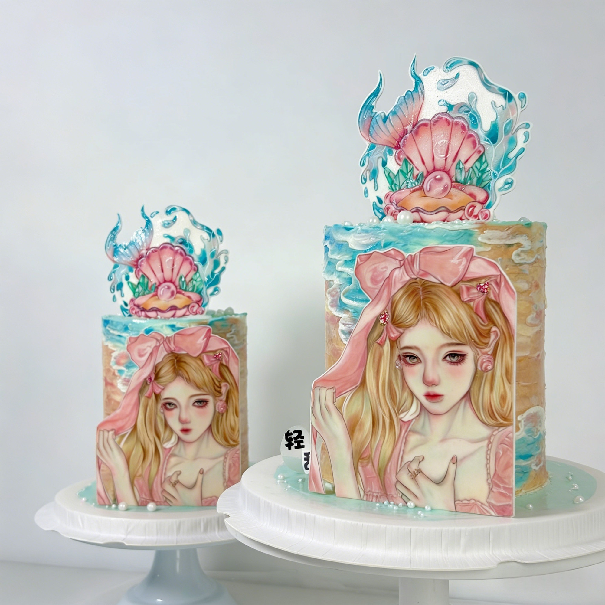 海洋贝壳女神生日蛋糕装饰