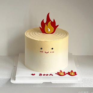 网红氛围感小火苗蛋糕装饰插件情侣火花纪念日小仙女甜品装扮插牌
