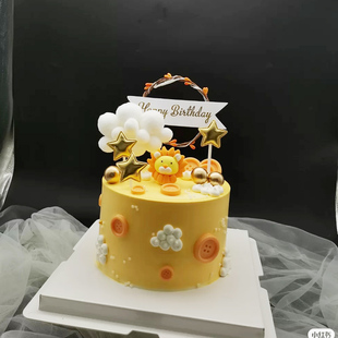 狮子座蛋糕装饰软陶小狮子烘焙玩偶摆件儿童宝宝生日森林动物装扮