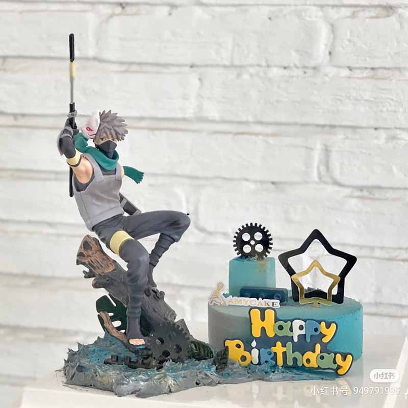 装饰摆件公仔卡卡西烘焙生日蛋糕