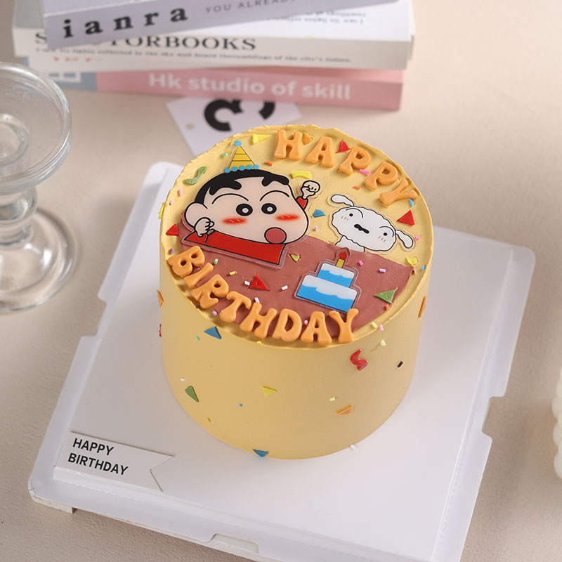 网红蜡笔小新蛋糕装饰摆件