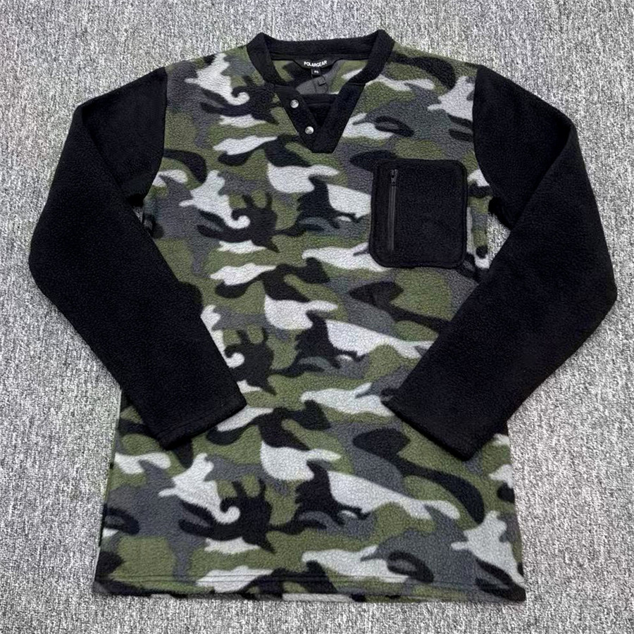 欧美多兜鸡心领保暖摇粒绒抓绒衣