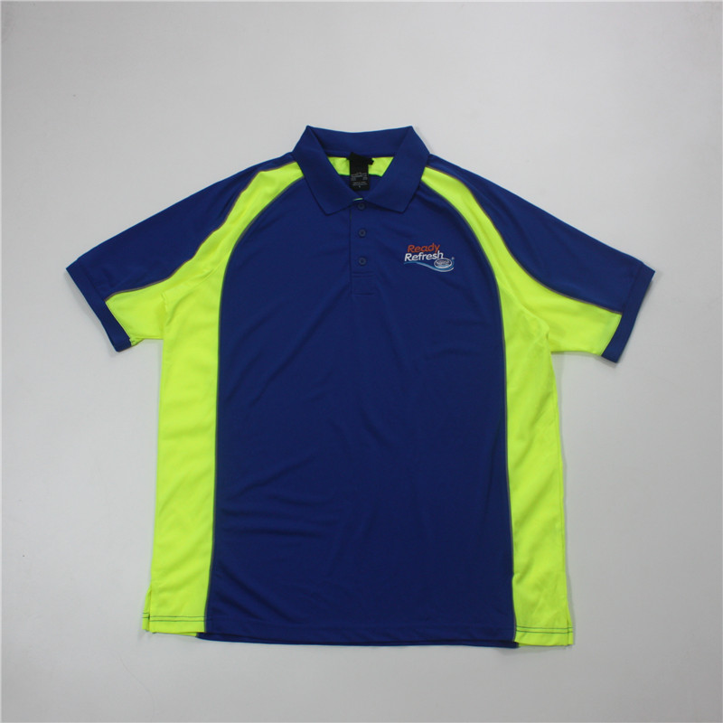 夏季男士翻领宽松透气拼色T恤