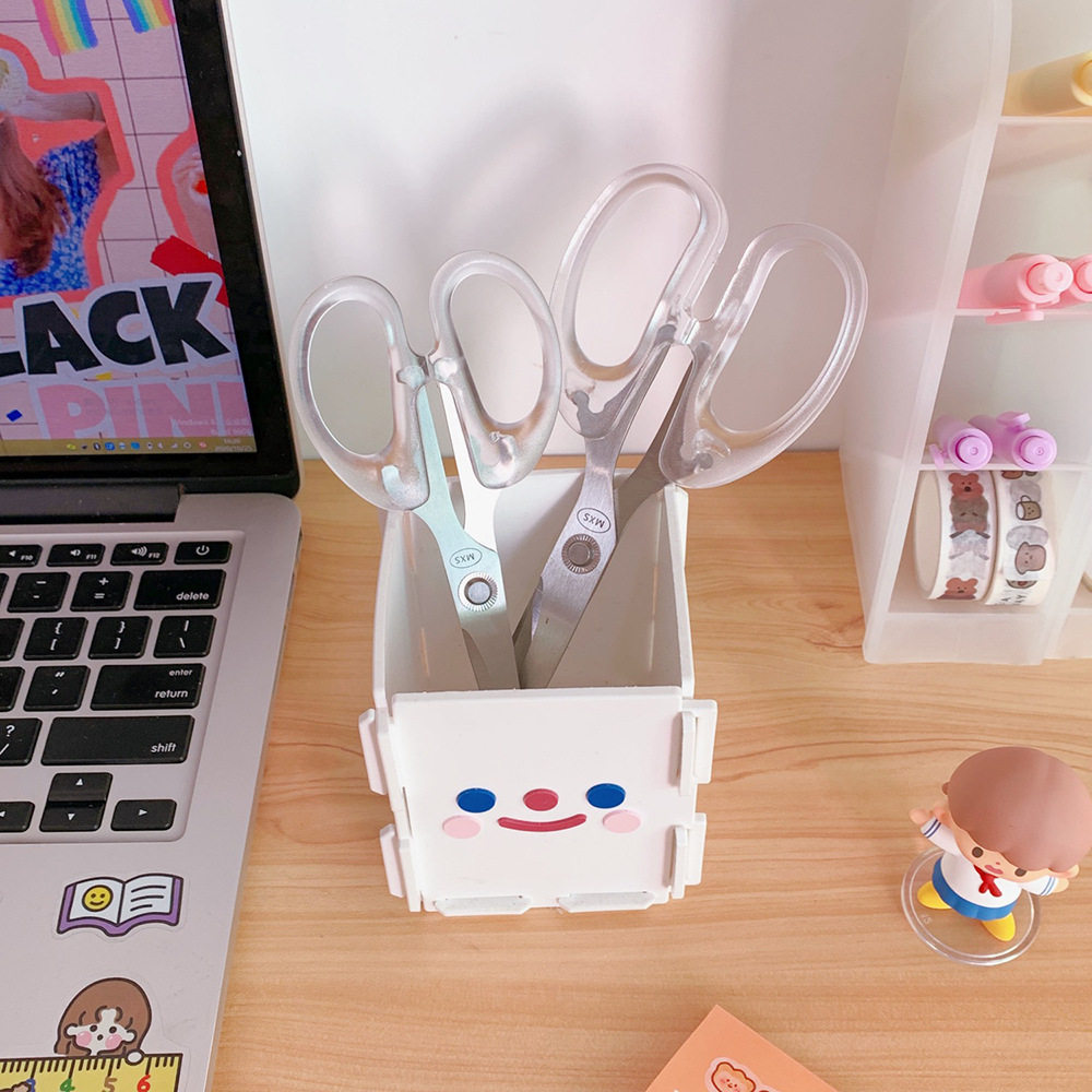 한국어 INS 스타일 간단한 투명 가위 가정 학생 가위 사무실 계정 절단 문구 가위 DIY 종이 가위