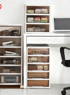 爱丽思桌下文具抽屉柜办公室文件柜可移动塑料零食玩具夹缝收纳柜