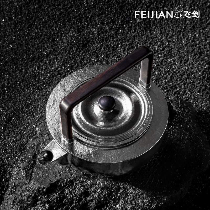 【官方正品】飞剑纯钛茶壶鸿蒙日式手工原创设计水壶纯钛文艺小壶