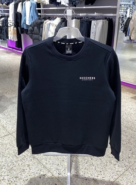 斯凯奇男新加绒保暖圆领运动休闲套头卫衣FHL123M017-FHL323U124