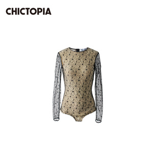 CHICTOPIA刘清扬原创设计黑色蕾丝 连体衣