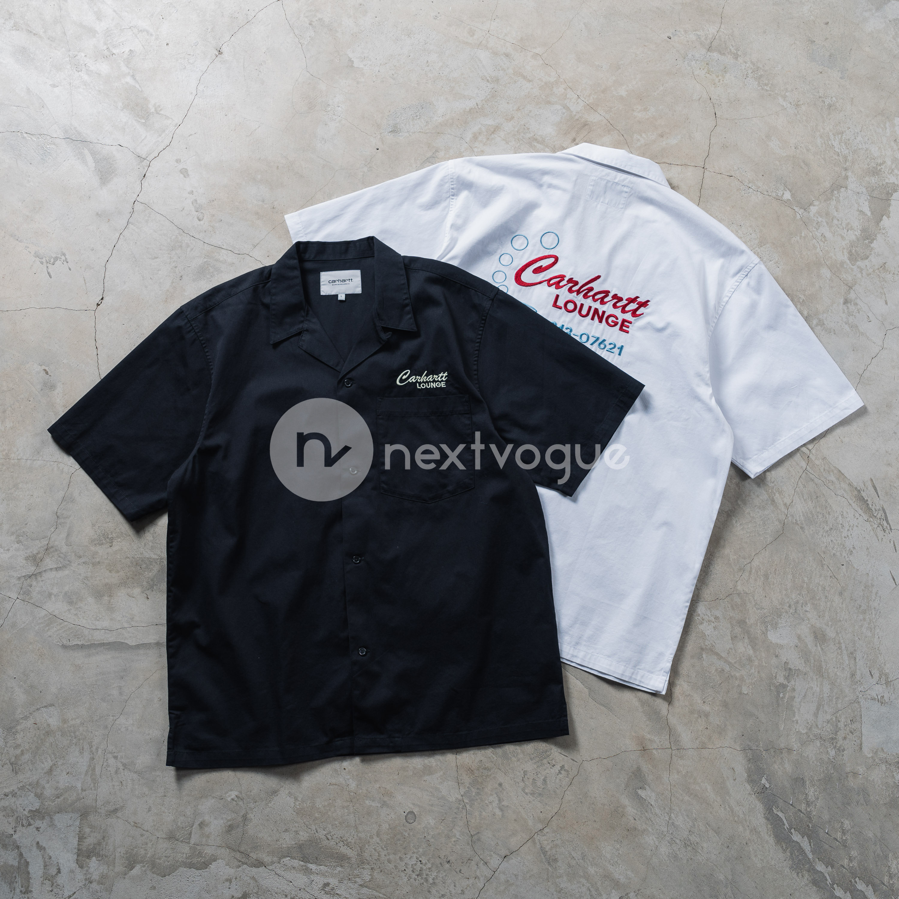 【nextvogue】carhartt wip lounge 酒杯刺绣logo夏威夷衬衫两色