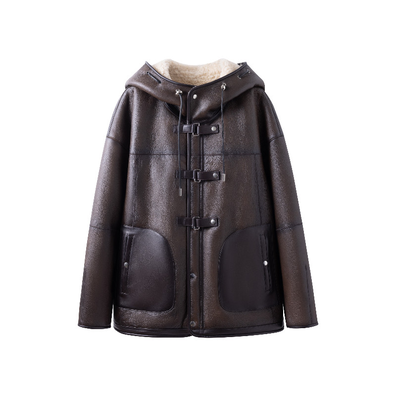 【弓ECHO】冬季新款美式羊皮毛复古酷帅风正反两穿连帽外套,女装/女士精品,皮草,淘宝优惠券,粉丝福利购,淘宝优惠卷