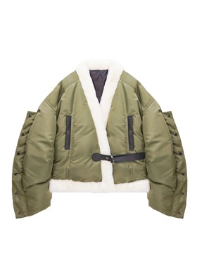 【弓ECHO】原创设计秋冬新款欧美风酷帅宽松慵懒毛领羽绒服外套女