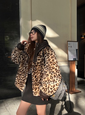 【弓ECHO】冬季原创皮草澳大利亚A级羊皮毛一体豹纹东南亚风外套