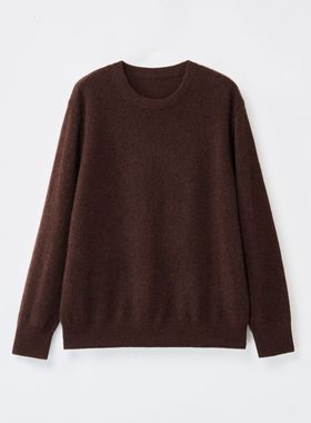 【弓ECHO】桑蚕丝羊毛羊绒衫圆领长袖极简百搭软糯打底衫