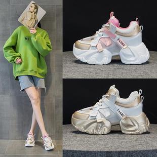 学生运动休闲鞋 986 拼色网面透气百搭老爹鞋 1老爹鞋 女2025夏新款