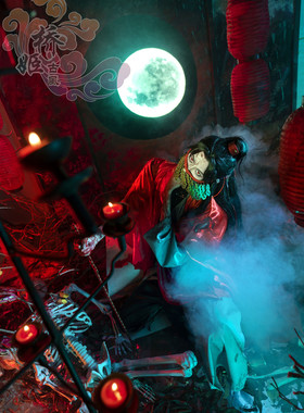 琢玉撷珠 道诡异仙 李火旺 铜钱 面帘 cos 古风 仙侠 古装 道具