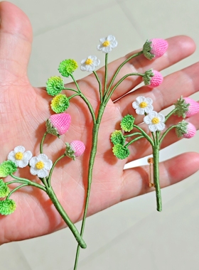 成品 微钩 发夹 胸针 80号蕾丝 草莓