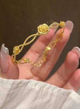 奥特莱斯开口玫瑰花手镯