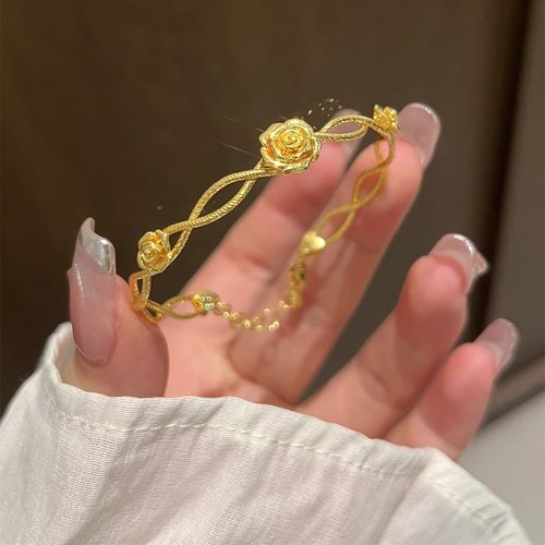 奥特莱斯开口玫瑰花手镯