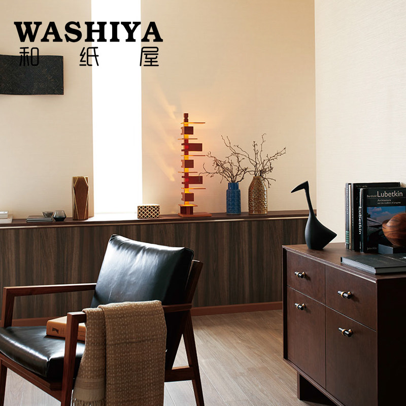 【和纸屋】日式厚重深咖色木纹 木目 进口日本墙纸壁纸 按米卖