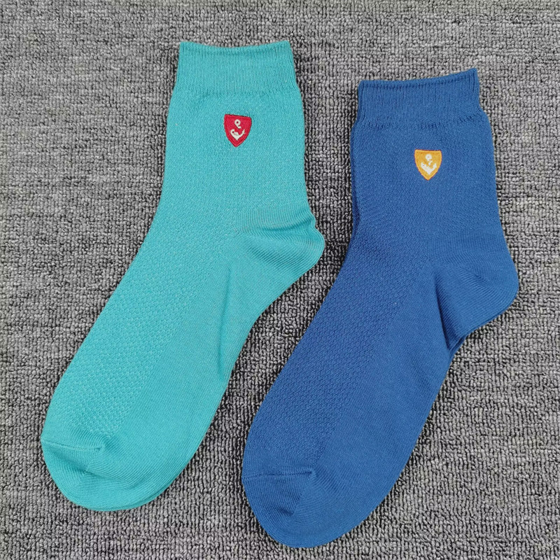 外贸单袜子男双针纯棉袜中高筒秋冬季吸汗防臭袜青年潮流时尚男袜