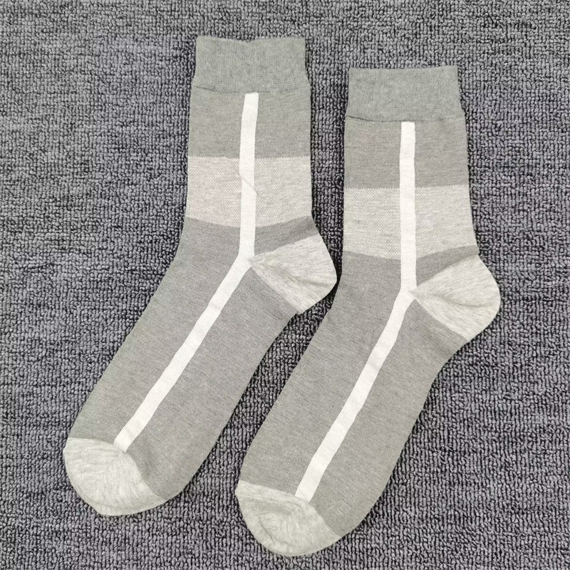 袜子男纯棉中筒袜春秋季薄款透气商务休闲袜吸汗舒适百搭灰色男袜