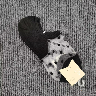 袜子女夏季透气短袜浅口低腰隐形玻璃丝可爱船袜防滑硅胶纯棉女袜