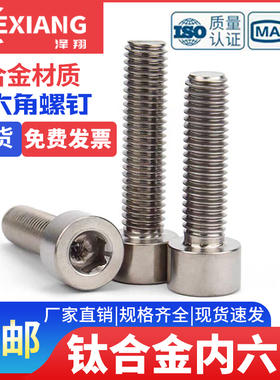 钛螺丝TA2纯钛内六角螺栓钛合金杯头内六角钛螺钉M1.6M3M4M5M6M12