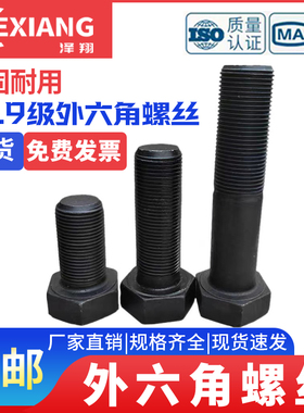 12.9级全牙外六角螺丝 全螺纹螺栓M30*60x80x100x120x150x200x300