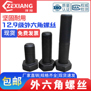 12.9级全牙外六角螺丝 60x80x100x120x150x200x300 全螺纹螺栓M30