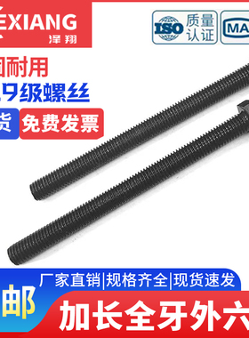 M48M52M56M64 10.9级外六角螺丝加长高强度螺栓全牙外六方螺杆