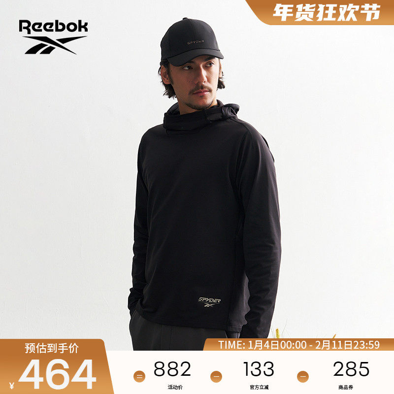 [Spyder联名]Reebok锐步官方26新款男款运动舒适连帽长袖T恤