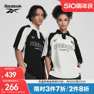 美式 复古休闲拼色运动POLO衫 男女情侣款 Reebok锐步官方24春夏新款