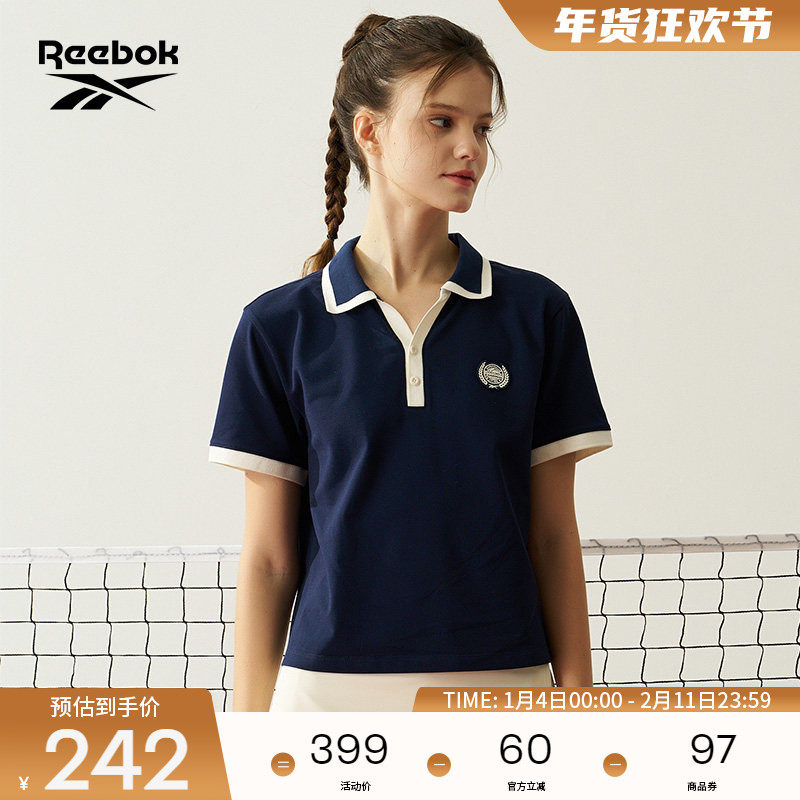 Reebok锐步官方26年新款女士经典简约百搭运动休闲舒适Polo衫,运动服/休闲服装,运动POLO衫,淘宝优惠券,粉丝福利购,淘宝优惠卷