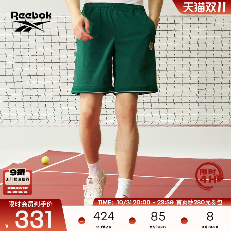 Reebok锐步官方24年新款男款复古百搭网球风休闲舒适运动短裤